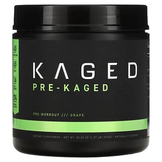 Kaged Muscle, PRE-KAGED, Preentrenamiento prémium, Uva, 574 g (1,27 lb)