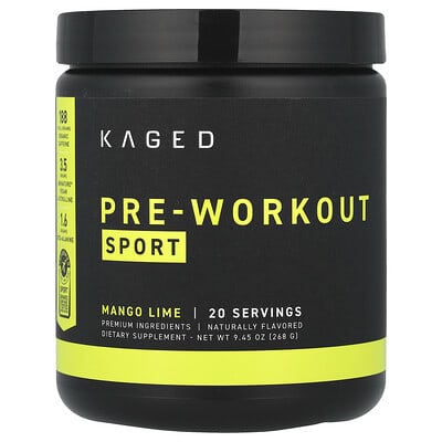 Kaged, Pre-Workout, Sport, Mango Lime, 9.45 oz (268 g)