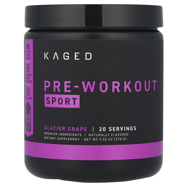 Pre-Workout, Sport, Glacier Grape, 9.52 oz (270 g)