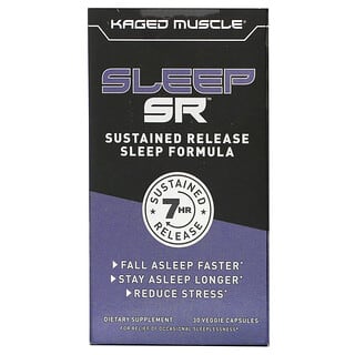 Kaged, Sleep SR（スリープSR）、持続放出型睡眠サプリ、ベジカプセル30粒