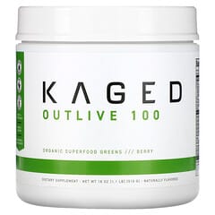 Kaged‏, Outlive 100، أغذية عضوية فائقة الجودة + خضراوات، توت، 18 أونصة (510 جم)