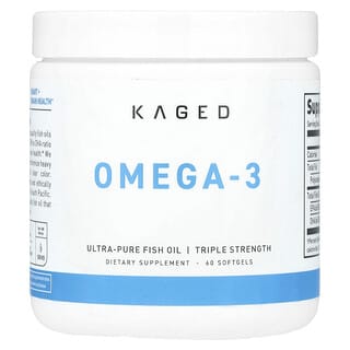 Kaged, Oméga-3, Triple efficacité, 60 capsules à enveloppe molle