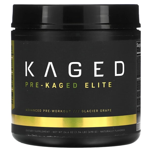 Kaged, PRE-KAGED Elite，高級鍛鍊前配方，冰涼葡萄味，1.54 磅（698 克）
