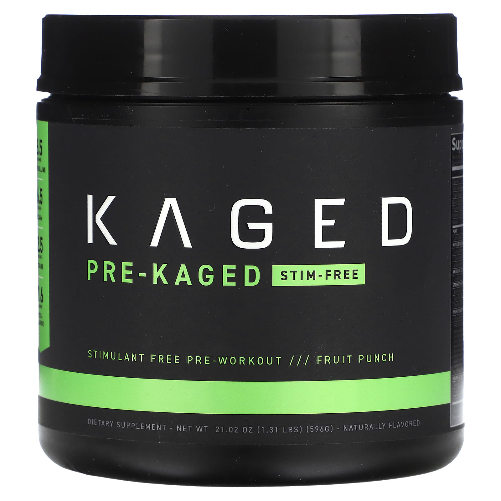 Kaged, PreKaged, Stimulant Free PreWorkout, Fruit Punch, 1.31 lb (596 g)
