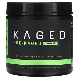 Kaged, PRE-KAGED, Preentrenamiento sin estimulantes, Ponche de frutas, 596 g (1,31 lb)