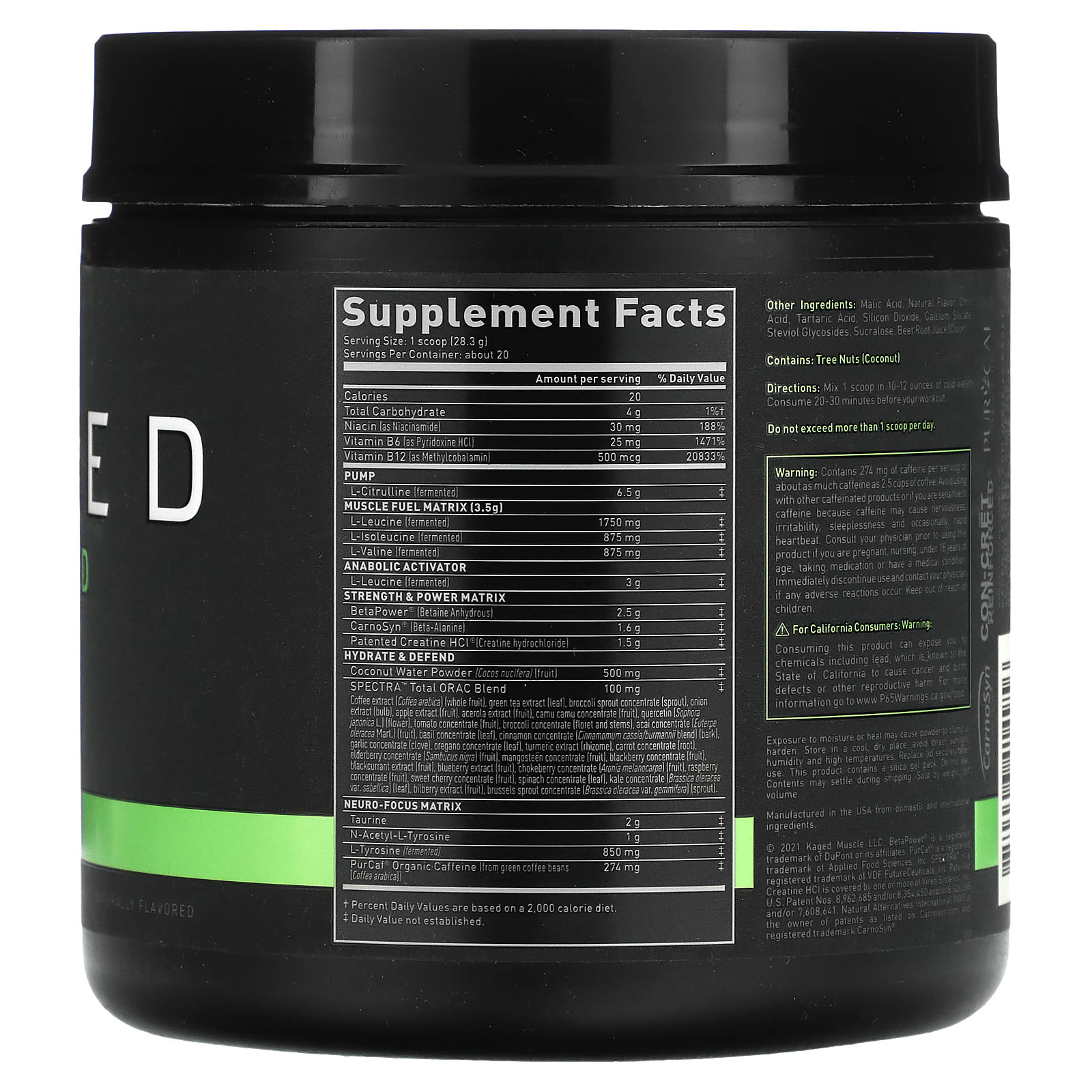 Kaged, PREKAGED, PreWorkout, Cherry Bomb, 1.25 lb (566 g)