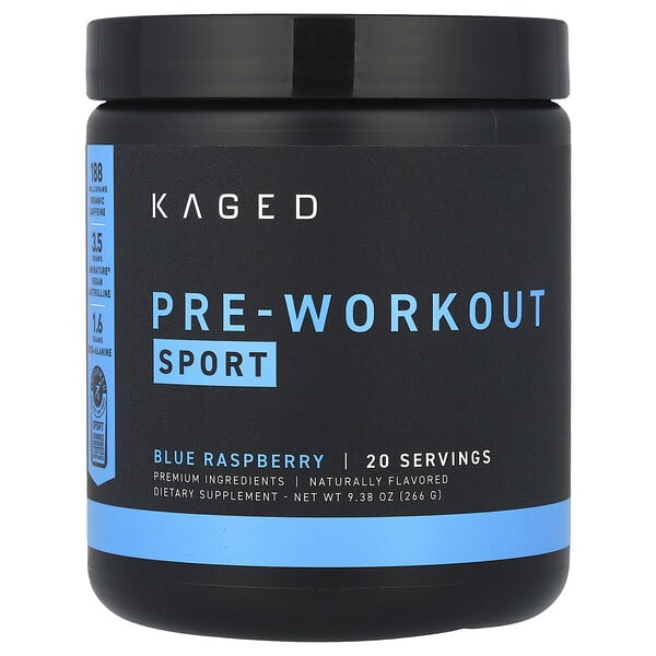 Pre-Workout, Sport, Blue Raspberry, 9.38 oz (266 g)