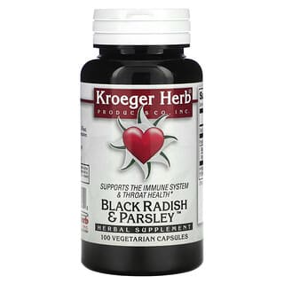 Kroeger Herb Co, Radis noir et persil, 100 capsules végétariennes