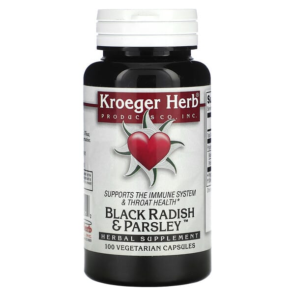Kroeger Herb Co Black Radish & Parsley, 100 Vegetarian Capsules