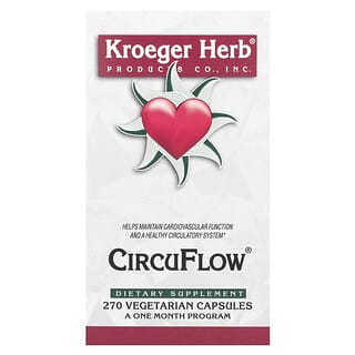 Kroeger Herb Co, CircuFlow 心脏帮助补充剂，270 粒素食胶囊