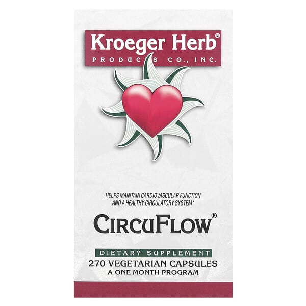 Kroeger Herb Co CircuFlow, 270 Vegetarian Capsules