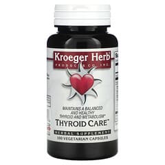 Kroeger Herb Co, Thyroid Care, 100 Vegetarian Capsules