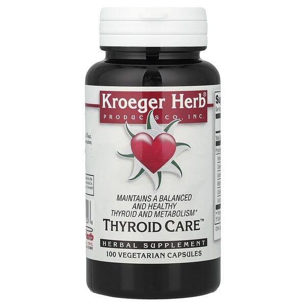 Kroeger Herb Co, Thyroid Care™, 베지 캡슐 100정