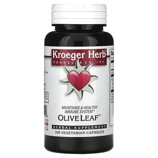 Kroeger Herb Co, Hoja de olivo, 100 cápsulas vegetales