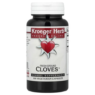 Kroeger Herb Co, Fresh Ground Cloves&trade;, 100 Vegetarian Capsules (450 mg per Capsule)