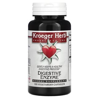 Kroeger Herb Co, Enzima Digestiva, 100 Cápsulas Vegetarianas