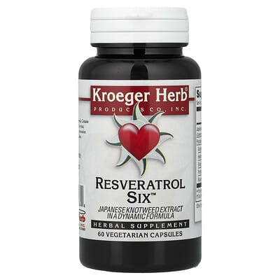 Kroeger Herb Co, Resveratrol Six™, 60 Vegetarian Capsules