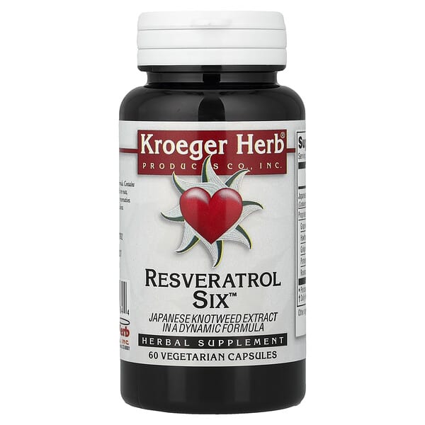 Kroeger Herb Co, Resveratrol Six™, 베지 캡슐 60정