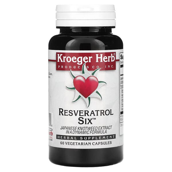 Kroeger Herb Co Resveratrol Six, 60 Vegetarian Capsules