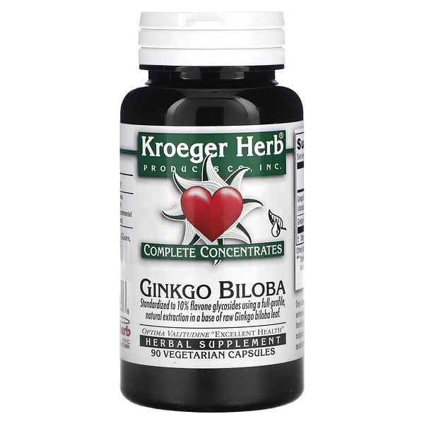 Kroeger Herb Co, Complete Concentrates, Ginkgo Biloba, 90 Vegetarian Capsules