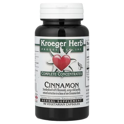 Kroeger Herb Co, Complete Herbal Extracts, Cinnamon, 90 Vegetarian Capsules