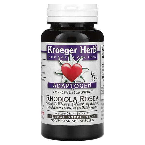 Kroeger Herb Co Rhodiola Rosea, 90 Vegetarian Capsules