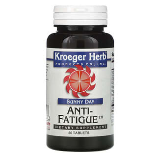 Kroeger Herb Co, Sunny Day, Anti-Fatigue, Suplemento alimentario contra la fatiga, 80 comprimidos
