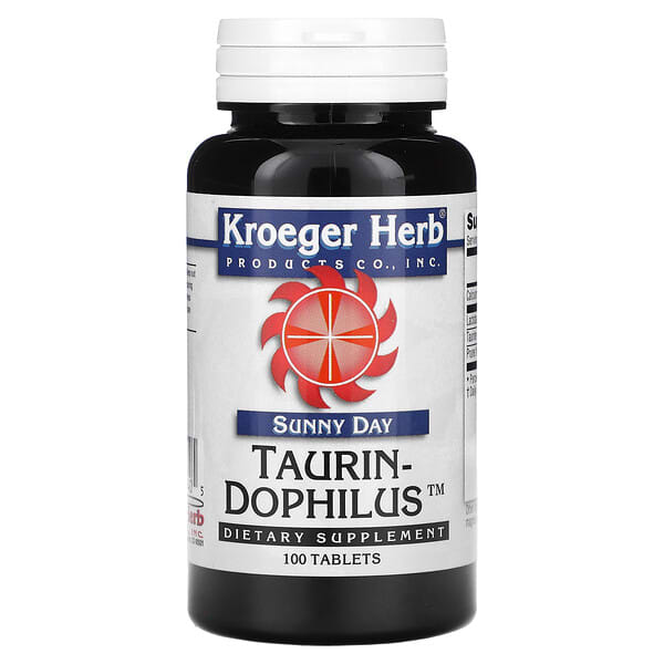 Kroeger Herb Co Sunny Day, Taurin-Dophilus, 100 Tablets