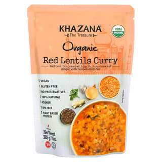 Khazana, Curry de Lentilhas Vermelhas Orgânicas, Médio, 285 g (10 oz)