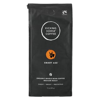 Kicking Horse, Smart Ass®, Organic Coffee, Whole Bean, Medium Roast, 10 oz (284 g)