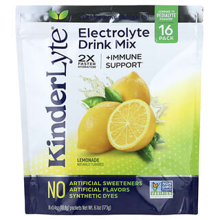 KinderFarms, NatureLyte®, Mistura para Bebida de Eletrólitos, Limonada, 16 Embalagens, 10,8 g (0,4 oz) Cada