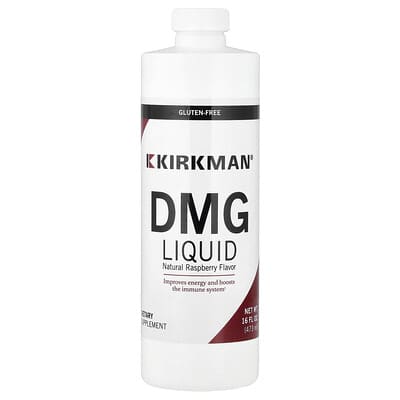 Kirkman Labs, DMG Liquid, Natural Raspberry Flavor, 125 mg, 16 fl oz (473 ml)