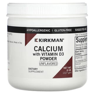 Kirkman Labs, Calcio con vitamina D3 en polvo, Sin sabor, 227 g (8 oz)