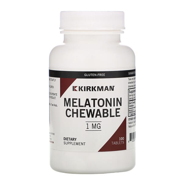 Kirkman Labs‏, Melatonin Chewable Tablets, 1 mg, 100 Tablets