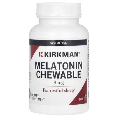 Kirkman Labs, Melatonin Chewable Tablets, 3 mg, 150 Tablets