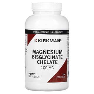 Kirkman Labs, Quelato de bisglicinato de magnesio, 250 cápsulas