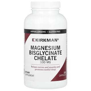 Kirkman Labs, Magnesium Bisglycinate Chelate, 100 mg, 250 Capsules