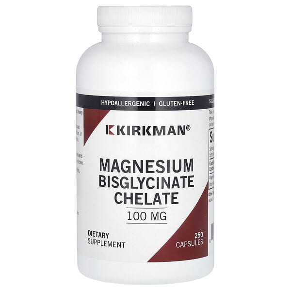 Kirkman Labs, Magnesium Bisglycinate Chelate, 100 mg, 250 Capsules