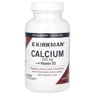 Kirkman Labs, Cálcio com Vitamina D3, 200 mg, 120 Cápsulas