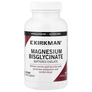 Kirkman Labs, Magnesium Bisglycinate, gepuffertes Magnesiumbisglycinat, Chelat, 180 Kapseln (50 mg pro Kapsel)