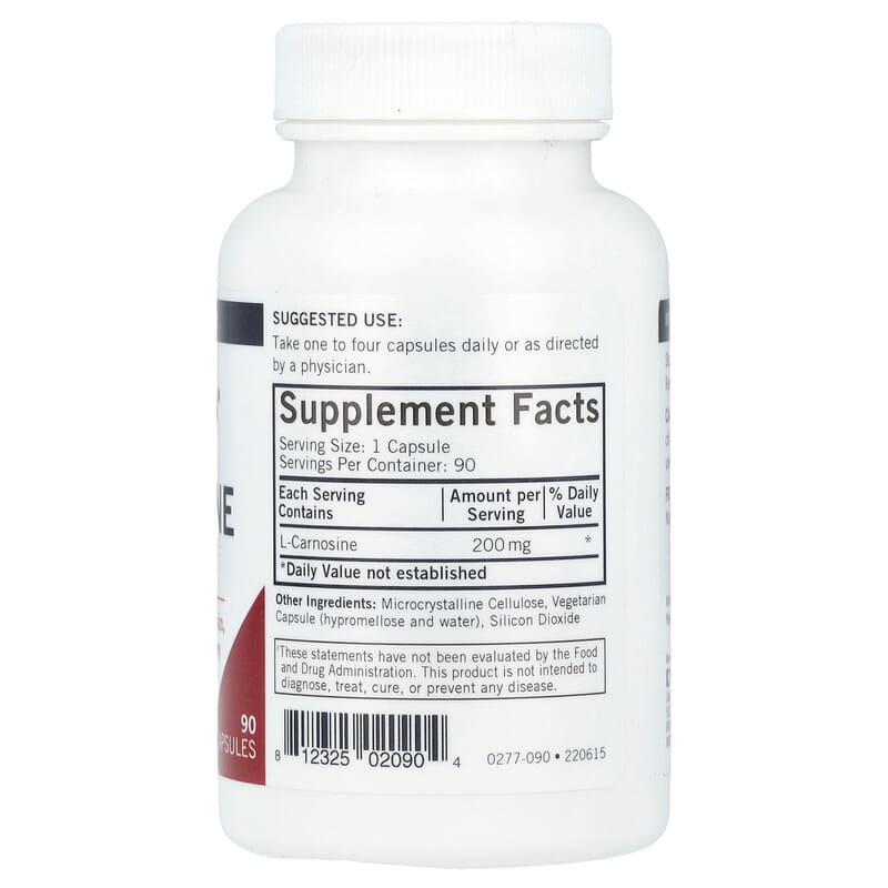 【50％OFF】 L-カルノシン、200mg、90粒 サプリメント・ビタミン