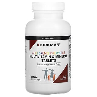 Kirkman Labs (كركمان لابس)‏, أقراص قابلة للمضغ من الفيتامينات والمعادن المتعددة للأطفال، نكهة المانجو والخوخ الطبيعية، 120 قرصًا