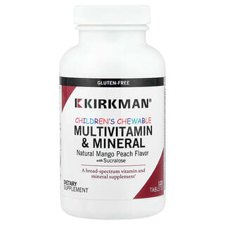 Kirkman Labs, Children's Chewable Multivitamin & Mineral, Natural Mango Peach, 120 Tablets
