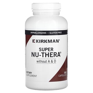 Kirkman Labs, Super Nu-Thera, без вітамінів A й D, 360 капсул