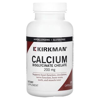 Kirkman Labs, Quelato de bisglicinato de calcio, 200 mg, 120 cápsulas