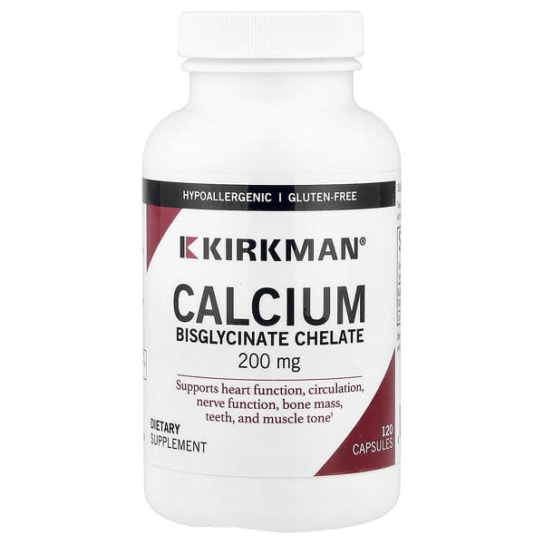 Kirkman Labs, 칼슘 비스글리시네이트 킬레이트, 200mg, 캡슐 120정
