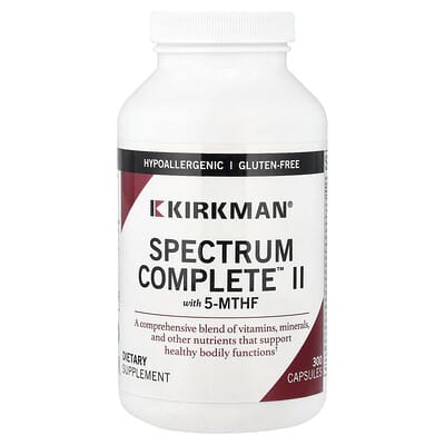 Kirkman Labs, Spectrum Complete™ II with 5-MTHF, 300 Capsules