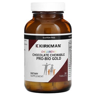 Kirkman Labs, Pro-biotyk Gold dla dzieci do żucia, czekoladowy, 90 tabletek