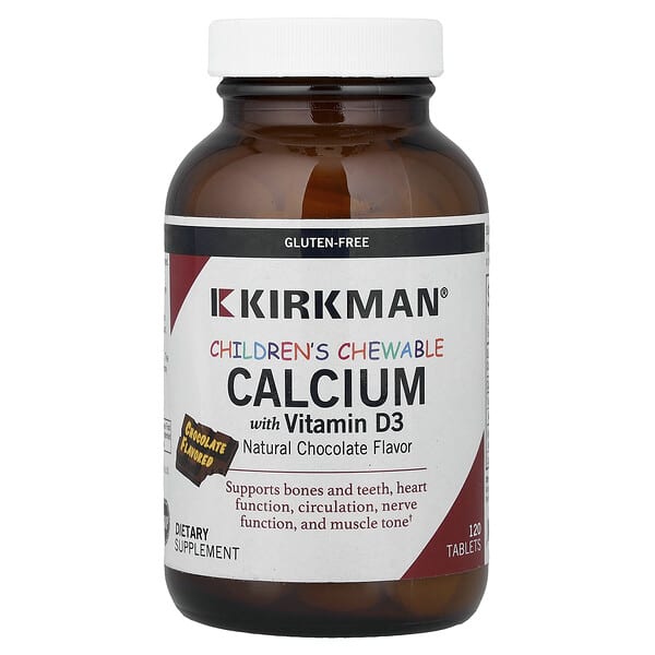 Kirkman Labs, 어린이용 츄어블 칼슘, 비타민D3 함유, 초콜릿, 120정