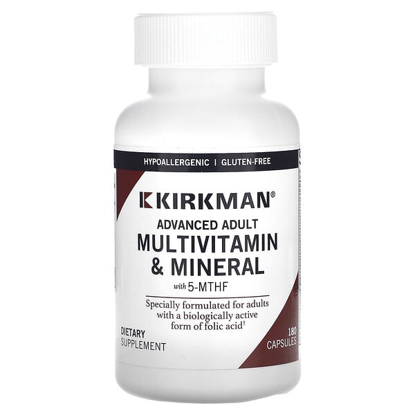 Kirkman Labs, Advanced Adult Multivitamin & Minerals with 5MTHF, 180